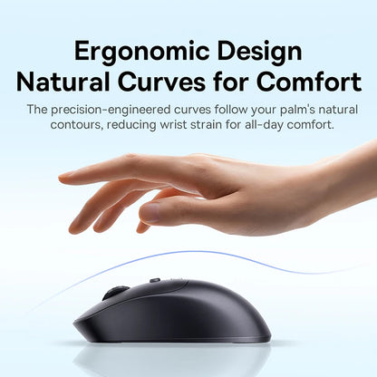【NOU】Mouse wireless ergonomic Baseus EM2 Bluetooth 5.3 2.4G, încărcare Type-C, ultra-ușor și silențios, cu buton personalizabil