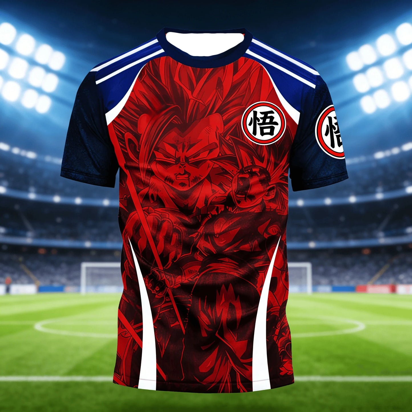 Bandai 2026 Summer Dragon Ball T-shirt Super Large Majin Begita Blue Lightning Print Breathable Neutral Street Wear