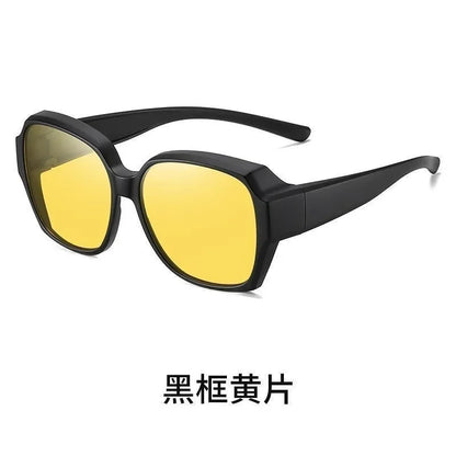 Fashion Round Polarized Sunglasses Cover Over Myopia Prescription Glasses Portable Men Women Vintage Fishing Driving Eyewear