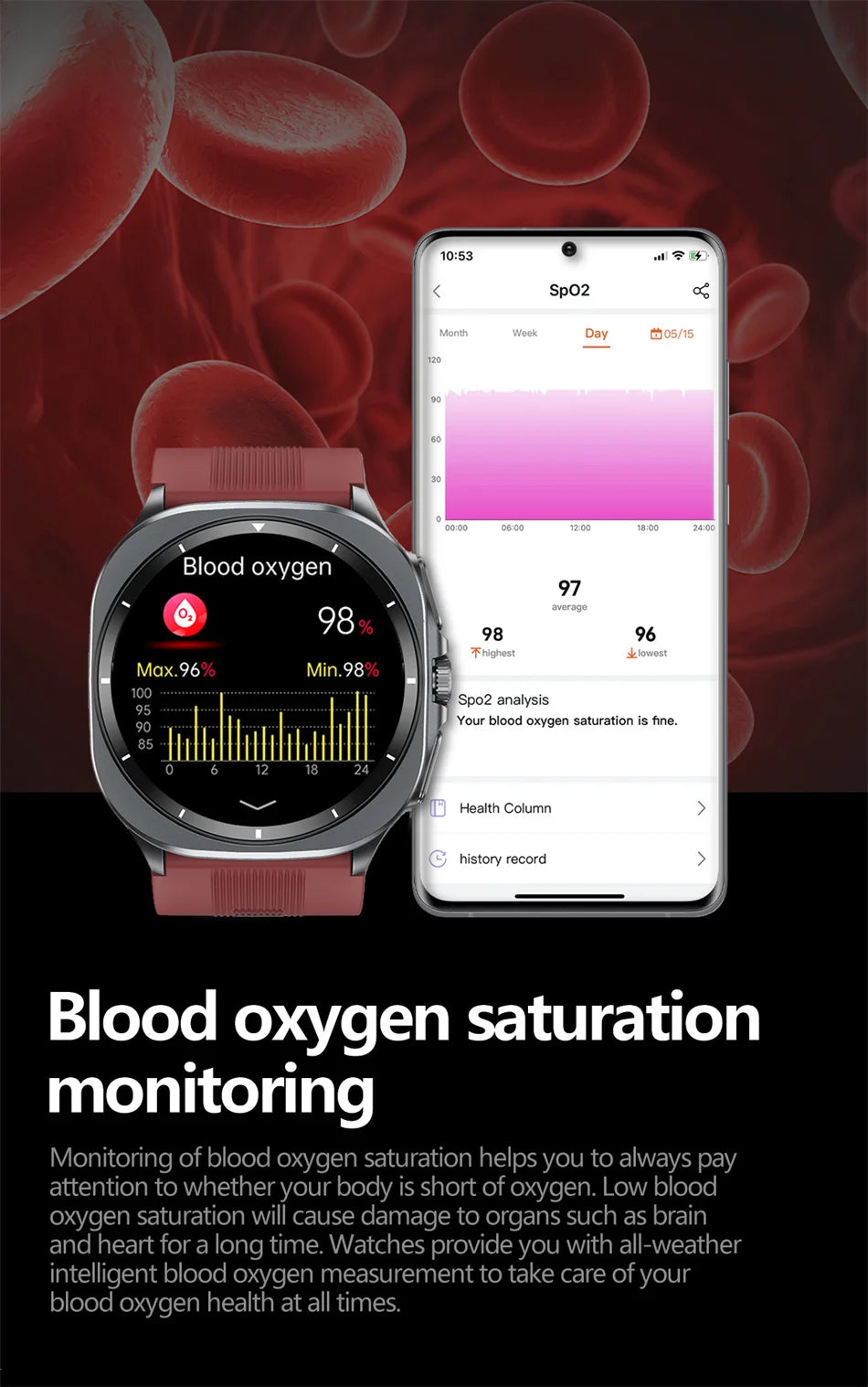 2026 New Health Track Smartwatch Air Pump Airbag True Blood Pressure Health Measure Smart Watch for Men and Women Blood Oxygen BT Call