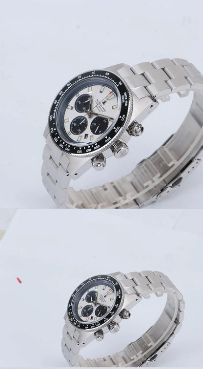 Tactical Frog Men's Business Diving Watch VS75B Quartz Chronograph 316L Steel Sapphire 200M Waterproof C3 Luminous Men's Watch