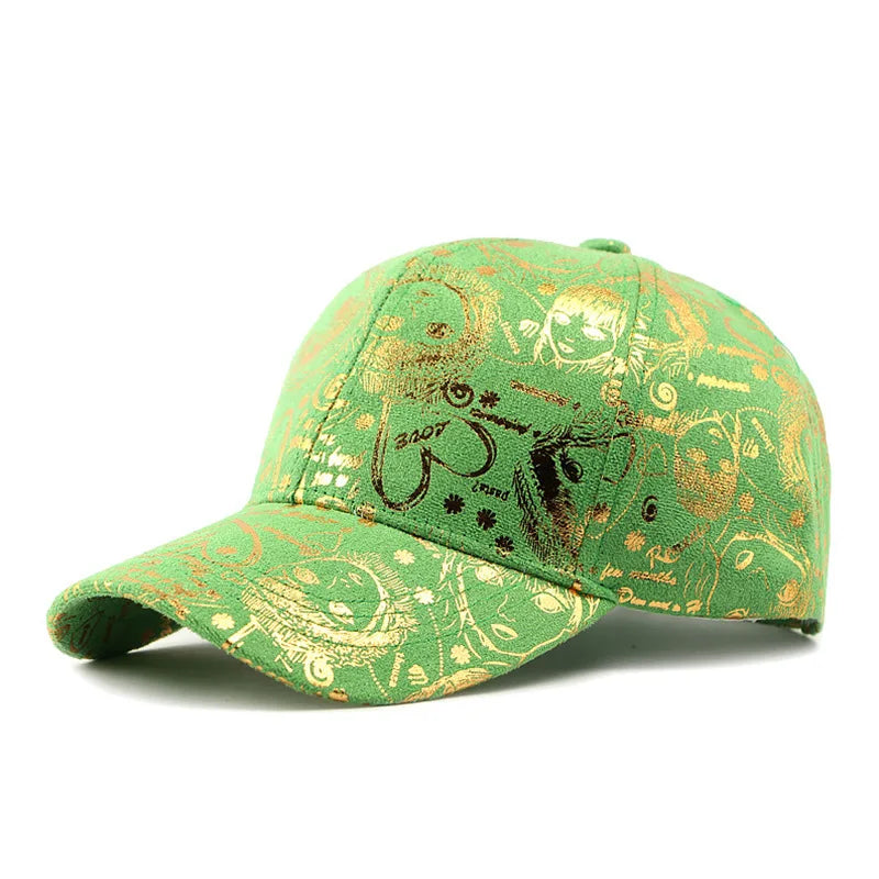 New Graffiti Baseball Cap, Gold Stamping Outdoor Hip-hop Joker Cap, Street Cool Baseball Hat, For Men And Women Sports Hat