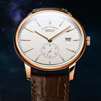 Reloj BORMAN BM3817 TOP nuevo de 42 mm, reloj de lujo para hombre, automático mecánico, cristal de zafiro, ultrafino, impermeable 50M, con subesfera
