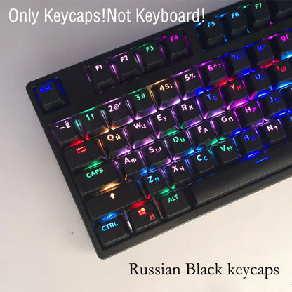 104 Teclas Keycaps Retroiluminadas Coreano Francês Russo Espanhol Alemão para Teclado Mecânico com Switch MX, Perfil OEM, Teclas ABS DIY