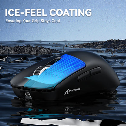 ATTACK SHARK R6 PAW3950MAX Wireless Gaming Mouse, 8Khz Polling, Ultralight 39g, Nordic 52840 MCU, Omron Optical Microswitches