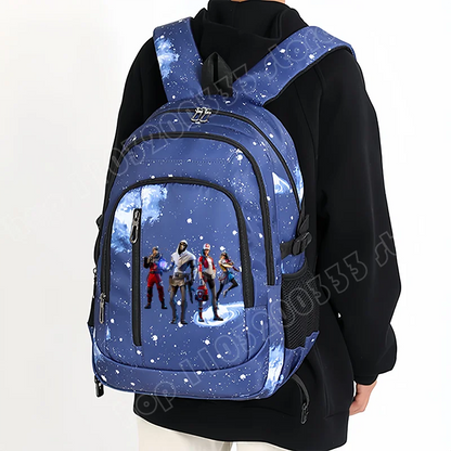 Mochila Fortnite Céu Estrelado de Grande Capacidade, Impermeável, com Compartimento para Portátil e Estampado de Personagem do Jogo, para Estudantes, Rapazes e Raparigas, Regresso às Aulas