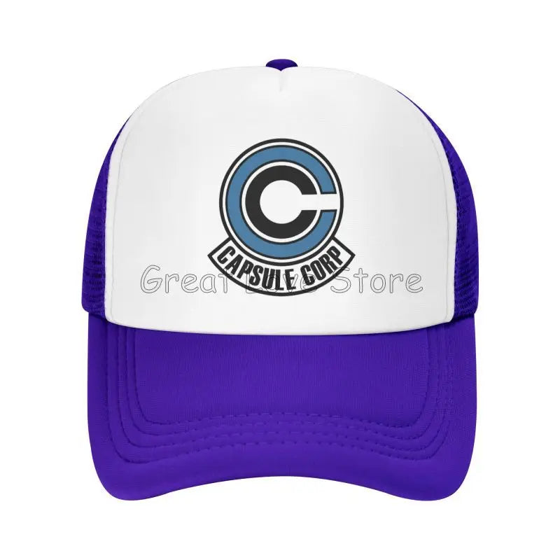 Capsule Corp Cappellini da baseball in rete Unisex Cappellino da camionista in stile hip-hop Cappellino da papà in stile anime DBZ Cappellino da corsa regolabile Cappellini da camionista estivi Cappellini snapback