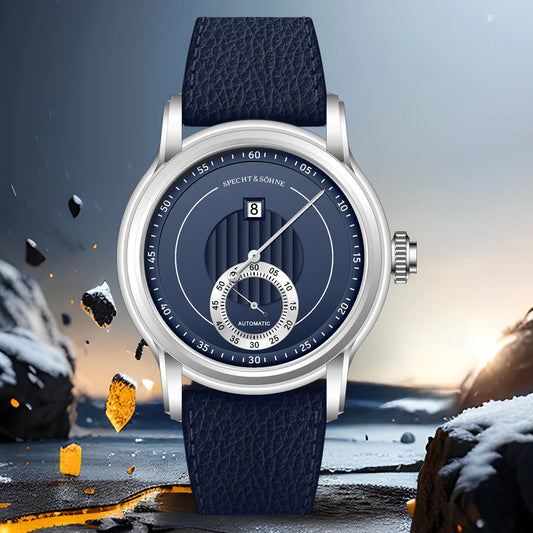 Novidade 2026 Relógio de Luxo Specht & Söhne Jump Hour Automático Mecânico para Homem, Cristal de Safira, Relógio de Pulso em Aço Inoxidável