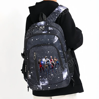 Mochila Fortnite Céu Estrelado de Grande Capacidade, Impermeável, com Compartimento para Portátil e Estampado de Personagem do Jogo, para Estudantes, Rapazes e Raparigas, Regresso às Aulas