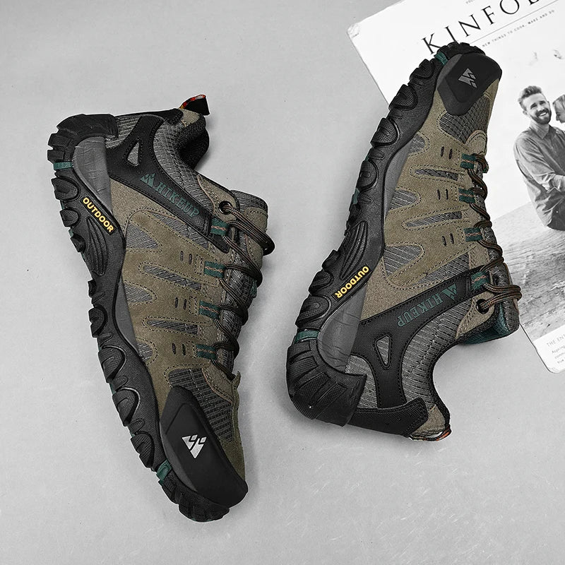 Męskie buty trekkingowe HIKEUP z zamszowej skóry – odporne na zużycie buty outdoorowe do trekkingu, chodzenia, polowania i zastosowań taktycznych