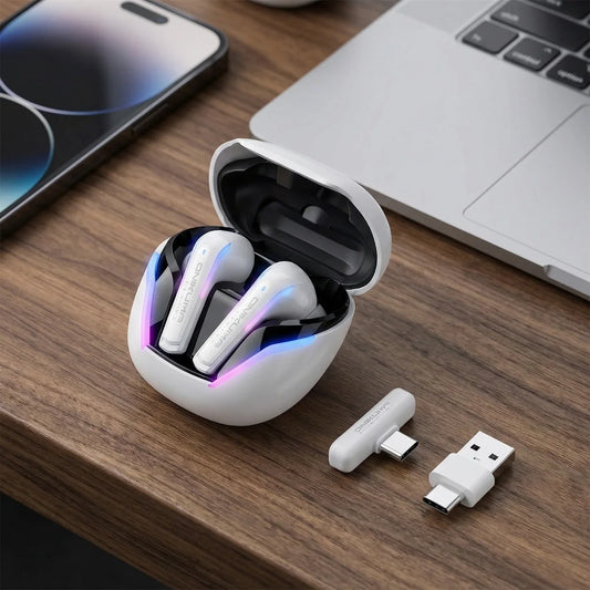 ONIKUMA T27 Wireless Earbuds Dual-mode Headset Independent Connection with Touch Control 2.4GHz Low Latency Stereo Bluetooth