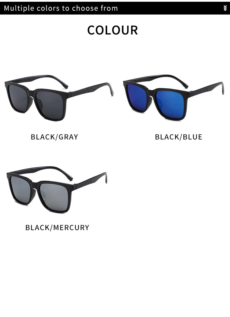 Korean Style Sunglasses Men Women Outdoor Square Sunglasses Driving Mercury Sunscreen Glasses Lens UV400