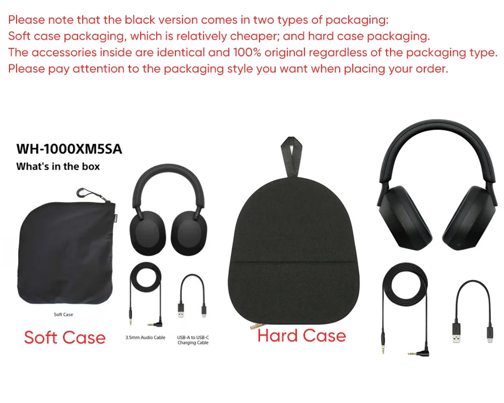Auriculares Sony WH-1000XM5 inalámbricos con cancelación de ruido – Casco HiFi prémium supraaural Bluetooth 5.2 con transductor de 30mm, micrófono y batería de larga duración