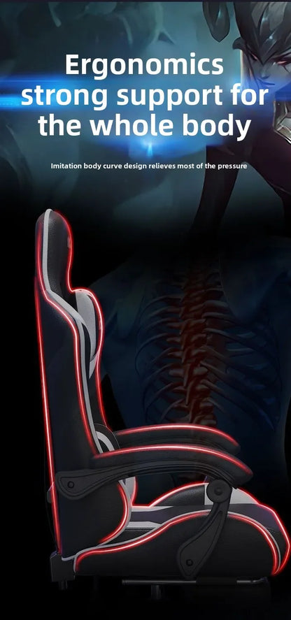 Sedia gaming ergonomica per home office, lunghe sessioni e streamer, regolabile, reclinabile, leggera e resistente