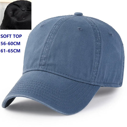 Men Women Oversize XXL 100% Cotton Baseball Cap,Large Baseball Hat for Big Heads 56-63cm(23.5"-25.5"),Adjustable Plain Dad Cap