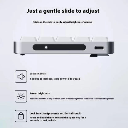Tastiera meccanica Lofree FLOW2 Business Office, wireless Bluetooth e cablata, silenziosa con suono delicato, compatibile, mute, blocco in alluminio