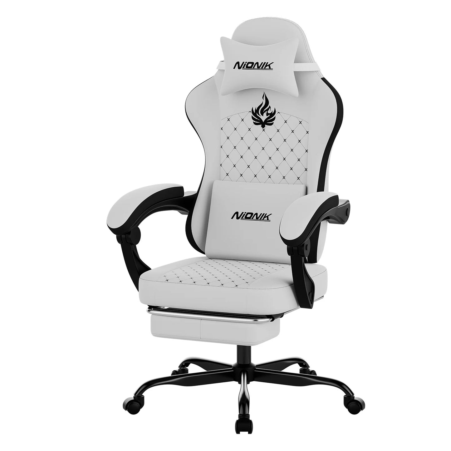 Gaming Chair High Back Ergonomic Office Chair with Footrest, Reclining Computer Gaming Chair, Adjustable Swivel Executive Desk Chair with Lumbar & Headrest Support