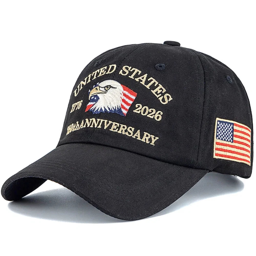 Hot Sale Unisex Baseball Cap American 250th Anniversary 1776-2026 Embroidered Hat Cap Eagle Pattern Outdoor Casual Dad Hat