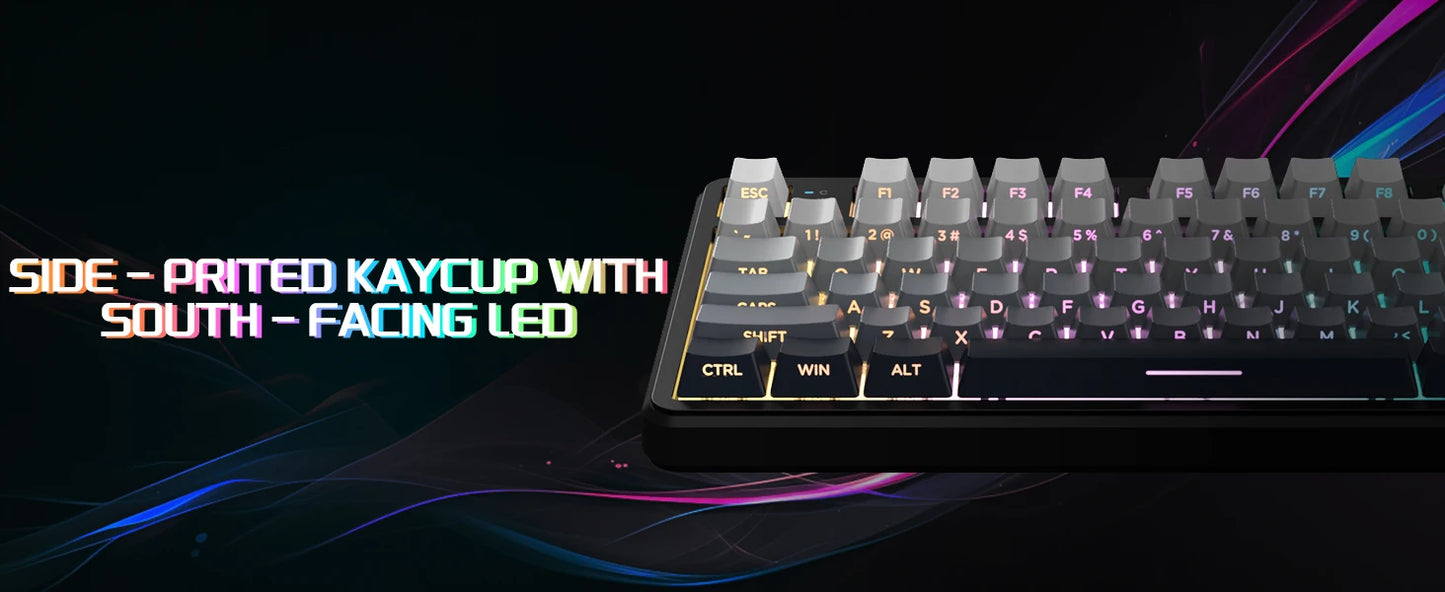 Tastiera gaming meccanica wireless ATTACK SHARK X87, tri-mode BT5.0/2.4GHz/USB-C, tastiera custom hot-swappable con struttura gasket, pre-lubrificata