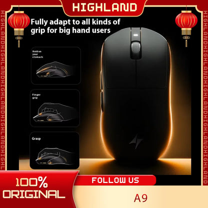 Rato Gaming Sem Fios ATK A9 Plus A9/A9 SE/A9 Pro Tri-Mode 8K Leve A9 Ultimate E-sports PC Presente Personalizado