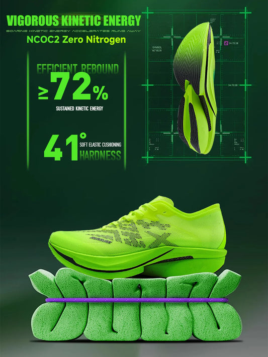 IRUNSVAN Carbon Plate Sports Shoes, Marathon Professional Running Shoes, Shock Absorbent Breathable Jogging Shoes, Unisex Model 095