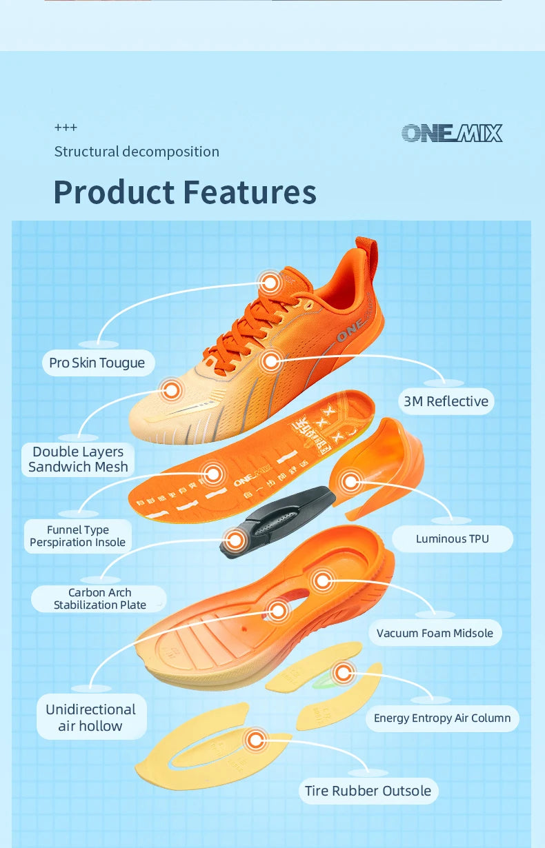 Zapatillas de running ONEMIX New Cushioning para hombre, aptas para corredores pesados, deportivas con cordones para mujer, antideslizantes, de exterior, deportivas para hombre