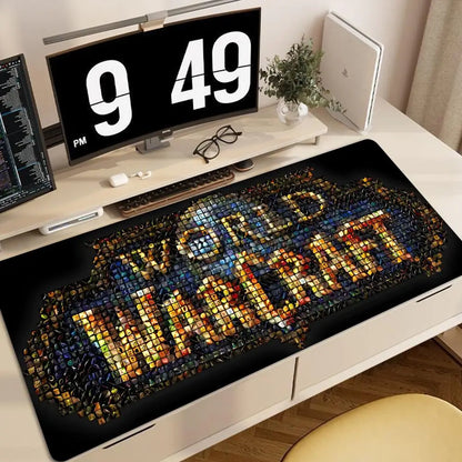 World of Warcraft anime XXL gamingmuismat-deskmat met vergrendelde rand, toetsenbord- en muismat voor kantoor, gamer-computeraccessoires HYBXXC