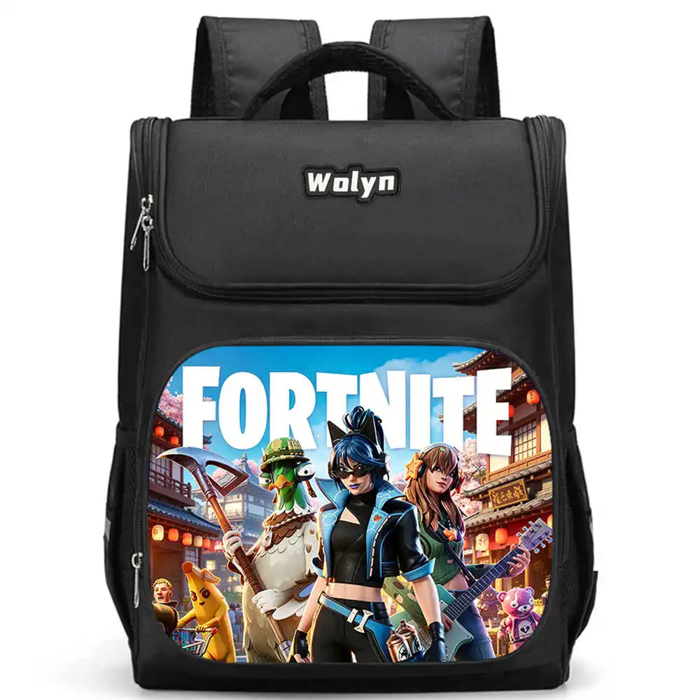 School Backpack With Multi Compartment, Large Cartoon Fortnite School Bags For Boys & Girls, Durable Child Backpack For Ages 5-10
