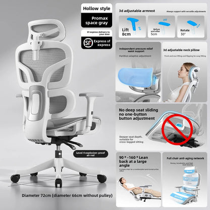 Ergonomic Office Chair Comfortable  Long Sitting Home Gaming Computer Recliner Nap Chair Adjustable Height Lumbar Support Swivel
