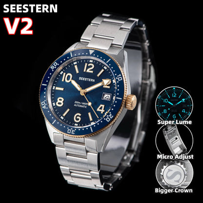Sugess Diving Watch for Men Automatic Mechanical Wristwatches 20ATM Waterproof Sapphire NH35A Movement BGW9 Luminous New S434-2
