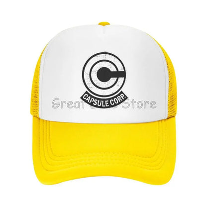 Capsule Corp Cappellini da baseball in rete Unisex Cappellino da camionista in stile hip-hop Cappellino da papà in stile anime DBZ Cappellino da corsa regolabile Cappellini da camionista estivi Cappellini snapback