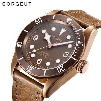 Luxury NH35A Corgeut 41mm Automatic Men's Watch PVD Case Sapphire Military Male 10BAR wim Watches Luminous Mechanical Wristwatches