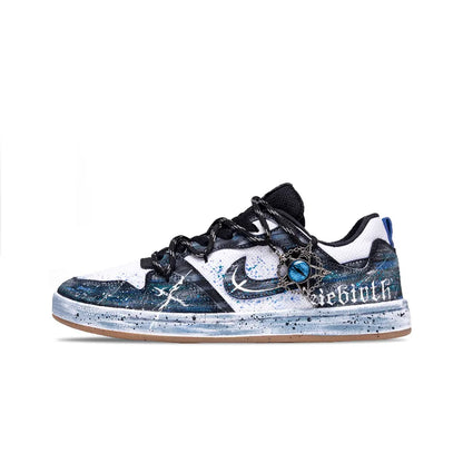 Personalizované tenisky Nike SB Alleyoop „Starry Eye“ – ručne maľované nízke unisexové skateboardové topánky (čierna/modrá)