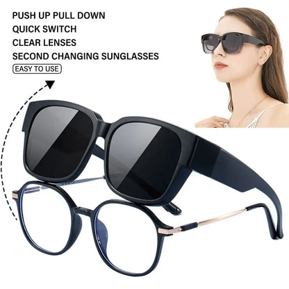 for Driving Riding That Can Be Worn over Other Glasses Fit Over Glasses Sunglasses Wrap Around Square Shades Polarized