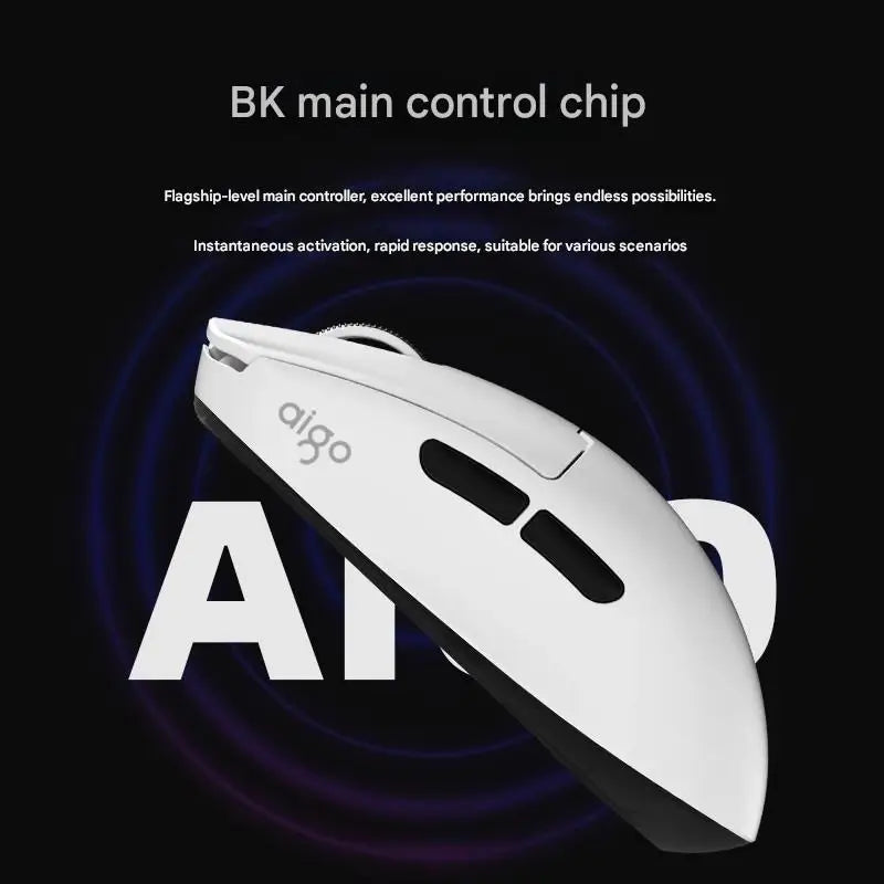 Mouse wireless Bluetooth Aigo GM80 PLUS PRO PAW3311/PAW3395 leggero 1000HZ cablato a tre modalità per gaming ed e-sport, regalo