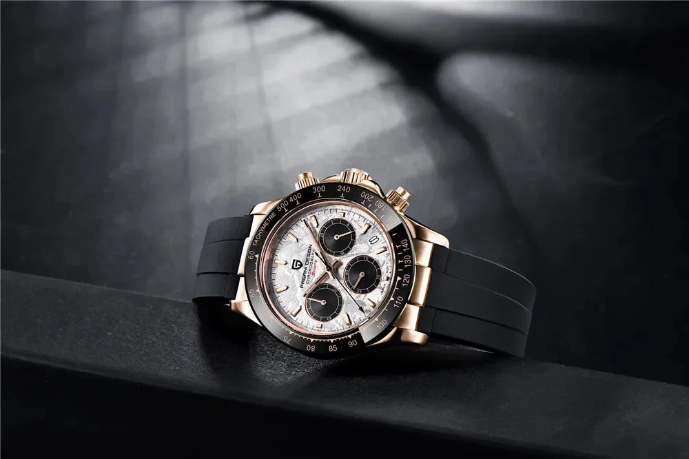Novo Original PAGANI DESIGN PD-1664 Relógio de Pulso de Luxo para Homem, Movimento de Quartzo Japonês VK63, Safira, Cronógrafo Resistente à Água, Dourado