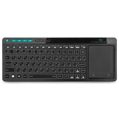Rii K18S BT And 2.4GHz Wireless RU Mini Keyboard Backlight Touchpad Air Mouse for Android Box Smart TV Windows