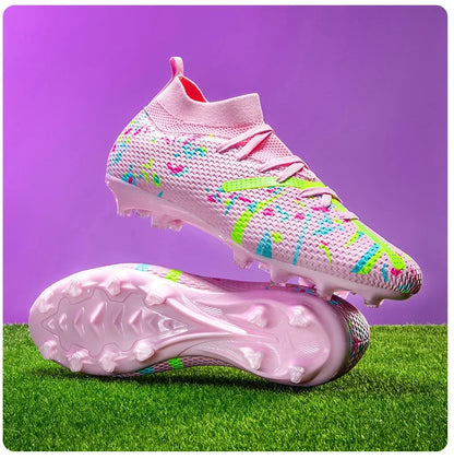 Nouvelles chaussures de football pour hommes, chaussures de sport professionnelles pour l'extérieur, antidérapantes, chaussures d'entraînement, baskets, chaussures de football pour terrain gazonné, ultralégères, unisex