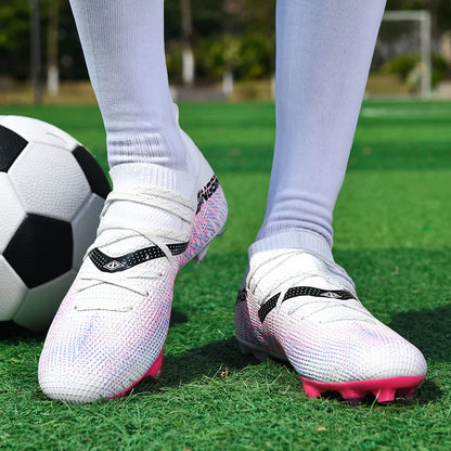 Turf Soccer Cleats Professional Men Football Boots Breathable Mesh Youth Soccer Shoes Anti Skid Male Sneakers Society Chuteira