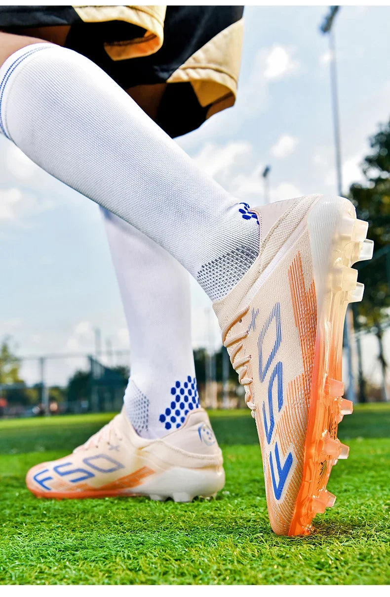 Męskie trampki z kolcami do trawy – wysokiej jakości buty piłkarskie do futsalu i piłki nożnej, antypoślizgowe, do użytku w pomieszczeniach, bestsellerowe, z wysoką cholewką, do użytku na zewnątrz