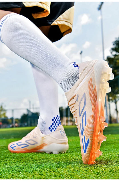 Męskie trampki z kolcami do trawy – wysokiej jakości buty piłkarskie do futsalu i piłki nożnej, antypoślizgowe, do użytku w pomieszczeniach, bestsellerowe, z wysoką cholewką, do użytku na zewnątrz