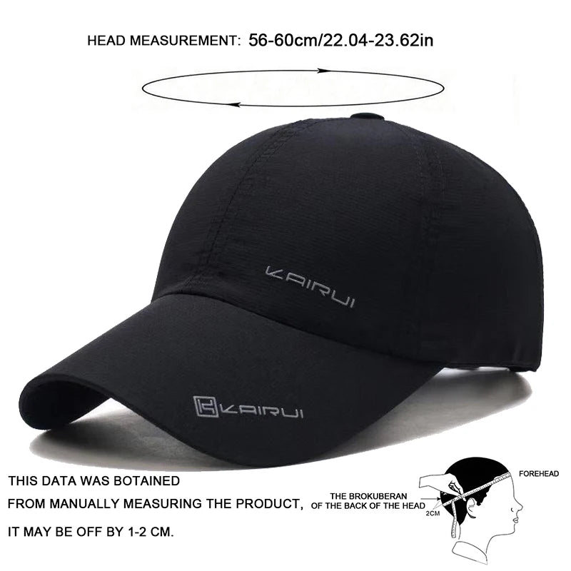 Unisex Breathable and quick drying Snapback Baseball Caps Spring and Autumn Outdoor Adjustable Casual Hats Sunscreen Hat