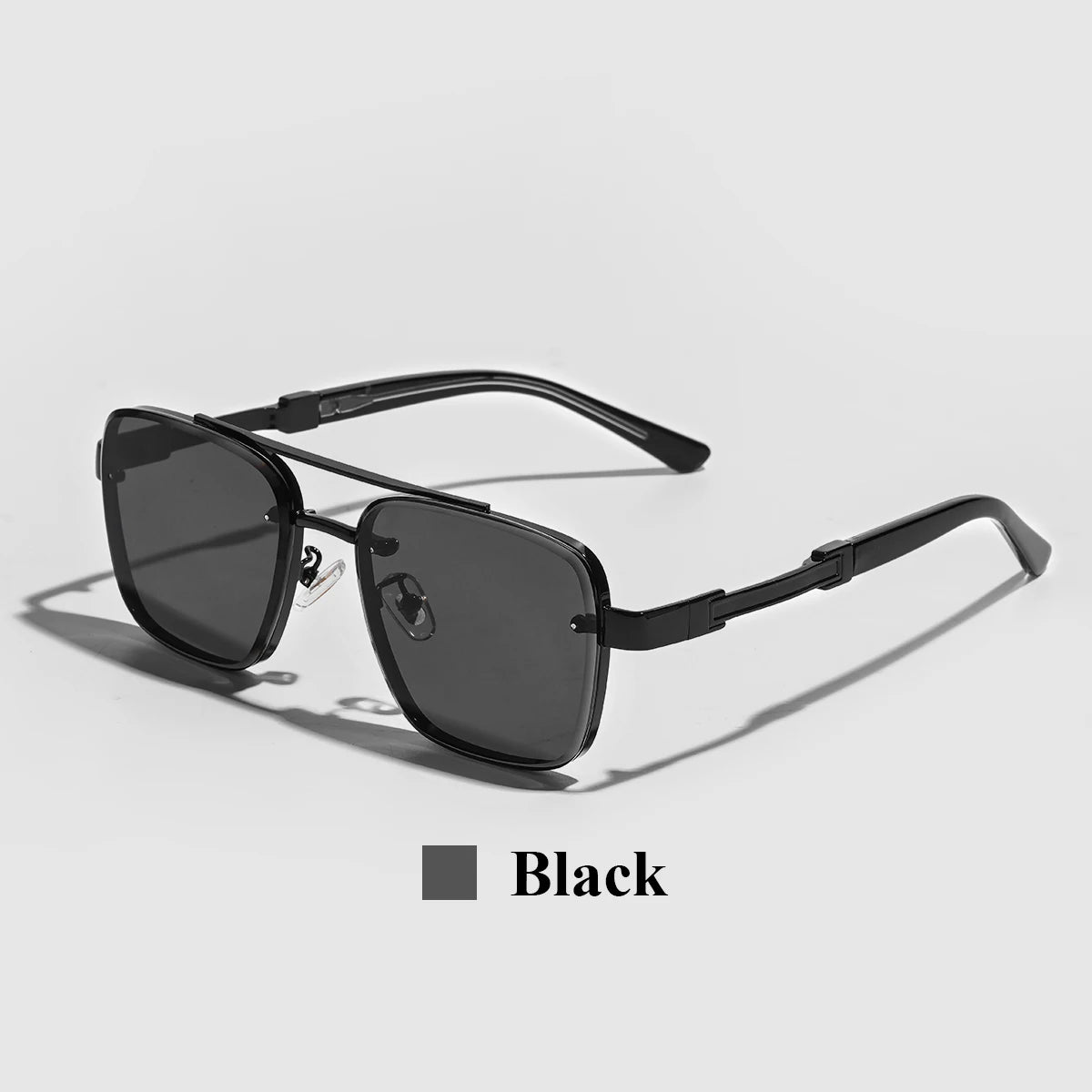 Ruiao Square Mens Designer Sunglasses Metal Frame Gradient Luxury Shades UV400 Rectangle Pilot Sun Glasses for Men