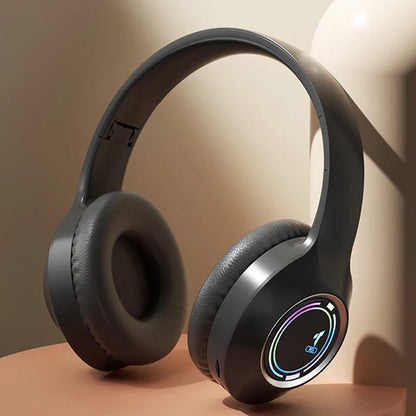 Casque de jeu KEBIDUMEI RGB, circumaural, Bluetooth 5.4, prise en charge de la connexion filaire 3,5 mm, lecture sur carte TF, écouteurs tri-mode.