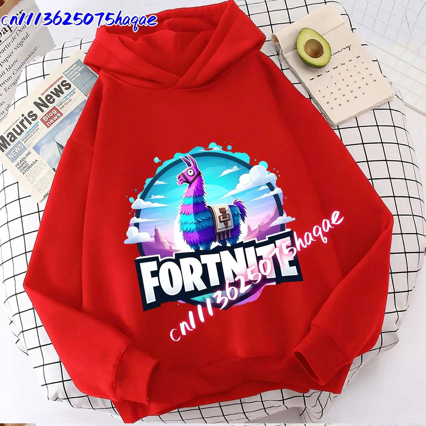 Sweatshirts Fortnite Novos para Criança, Hoodie com Estampado de Personagem de Jogo em Desenho Animado, Tops Casuais de Outono, Roupa de Inverno para Meninos Bebés