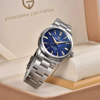 PAGANI DESIGN 40MM Meteorite Dial Men's Quartz Watches Luxury Business Sapphire 316L Stainless Steel 100M Waterproof Watch for Men