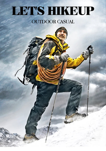 HIKEUP Pantofi de drumeție pentru bărbați, pentru patru sezoane, sport outdoor, piele naturală, rezistenți la uzură, pantofi de escaladă cu talpă din cauciuc, sneakeri de trekking