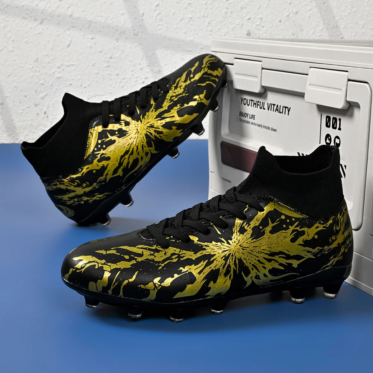 Chaussures de football AG FG ultra légères, tissu PU anti-transpiration, semelle en TPU résistante à l'usure, coupe ajustée, unisexe, baskets d'entraînement pour terrain naturel