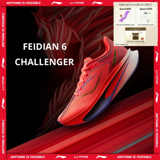 Li-Ning Men's FEIDIAN 6 CHALLENGER Racing Running Shoes SUPER BOOM Lightweight Reflective Li-Ning Competition Sneakers ARMW003
