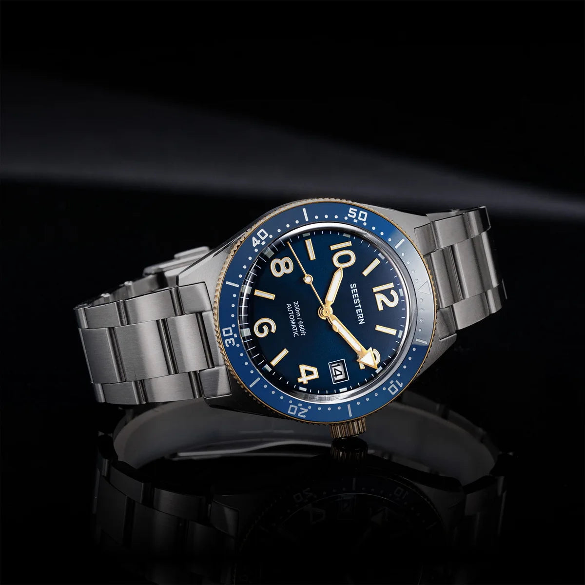 Sugess Diving Watch for Men Automatic Mechanical Wristwatches 20ATM Waterproof Sapphire NH35A Movement BGW9 Luminous New S434-2